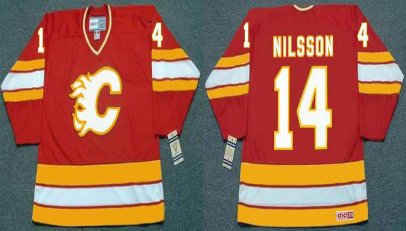 2019 Men Calgary Flames #14 Nilsson red CCM NHL jerseys